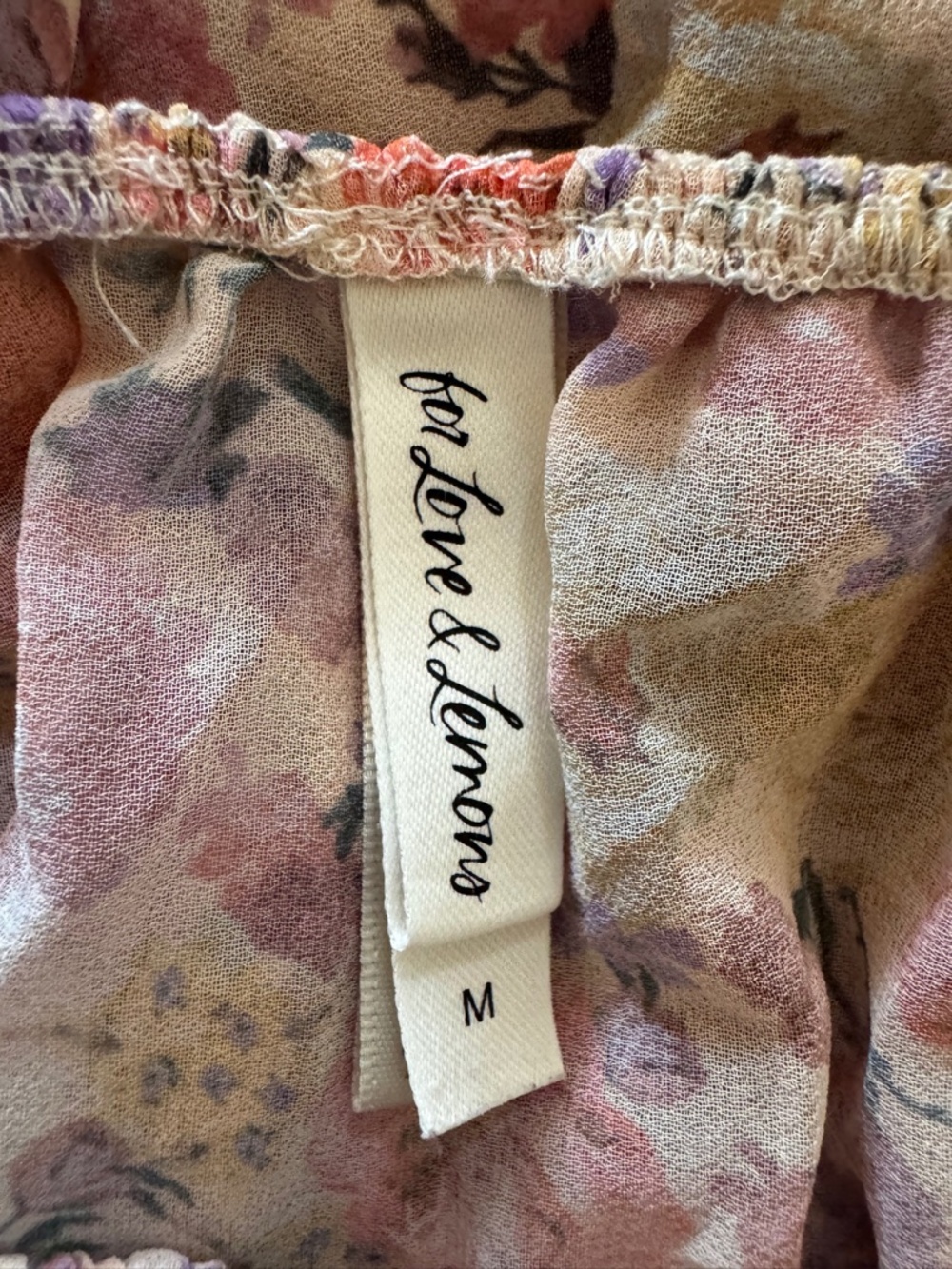 For Love & Lemons Floral Lace Trim Mini Robe/dress Size M Cottagecore Romantic - Picture 5 of 9